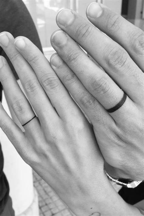27 Lovely Wedding Ring Tattoos to Make with your Partner | Tiny Tattoo inc
