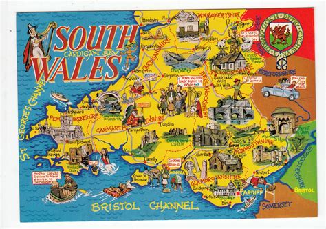 South Wales Map Postcard B22 On Ebid United Kingdom 189658395