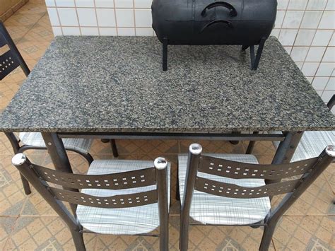 Aqui você encontra a mesa de granito para vários ambientes, e de vários tamanhos e modelos, a escolha vai depender de suas necessidades e do espaço disponível para a colocação do. Mesa De Granito 4 Cadeiras 1,20cm X 0,75cm - R$ 350,00 em ...