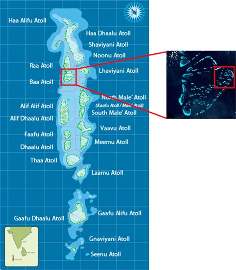 Colour Online Map Of The Maldives Archipelago And Baa Atoll With The Download Scientific