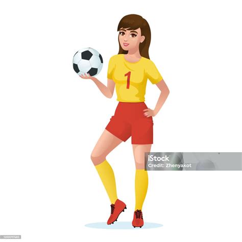 Girl Football Player In Sports Uniform Stock Illustration Download