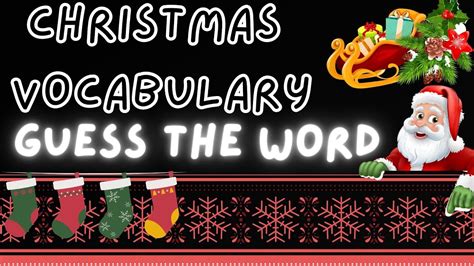 Christmas Vocabulary Learn English Guess The Word Game Word Puzzle