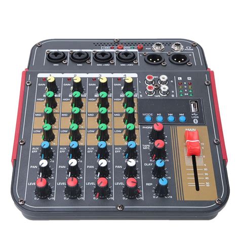 Kritne Sound Board Console Sound Mixer Portable 4 Channel Mixer Audio
