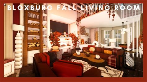 Beautiful Bloxburg Fallautumn Living Room Buildhack Roblox Youtube