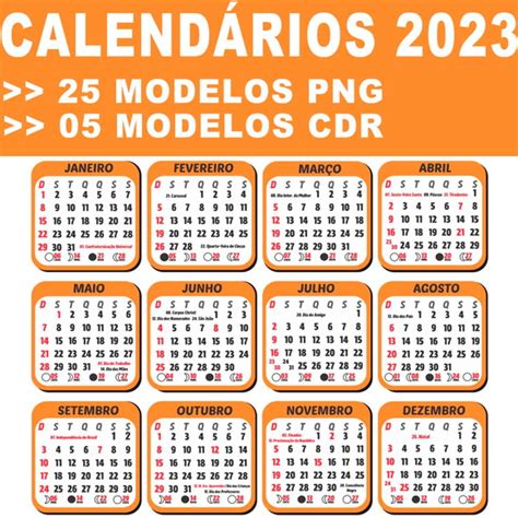 Base Calendários 2023 Editável Png Corel Elo7