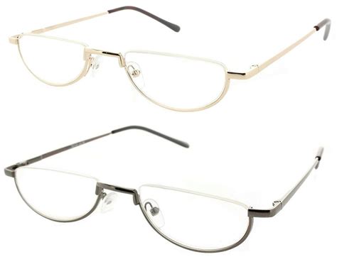Clear Lens Reading Glasses Half Frame Metal Readers For Men And Women