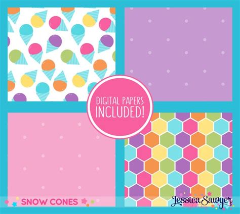 Instant Download Snow Cone Party Clipart Or Summer Etsy