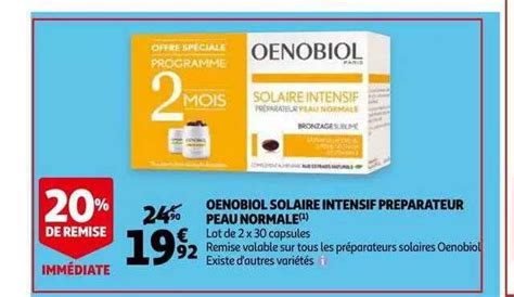 Promo Oenobiol Solaire Intensif Préparateur Peau Normale Chez Auchan