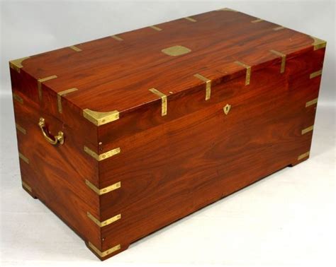 1800s Rosewood And Brass Campaign Trunk Blanket Chest Hope Chest
