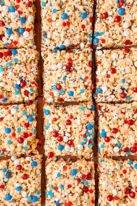 Red White And Blue Rice Krispie Treats Shugary Sweets