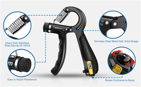 Grm By Gonex Hand Grip Strengthener With Counter Forearm Trainer