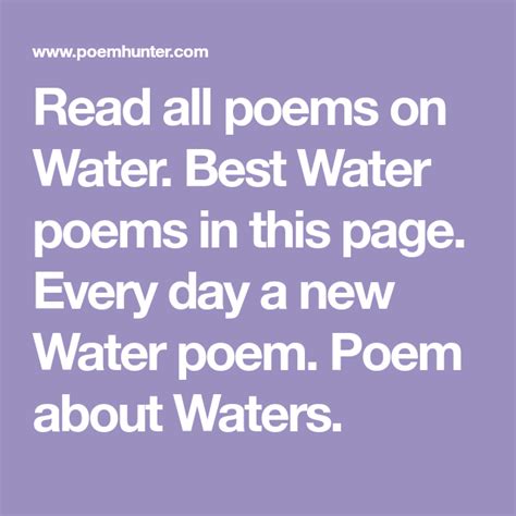 Discover The Beauty Of Water Through Poems