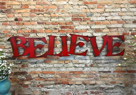 Believe Sign Metal Wall Art Home Decor Handmade Choose Etsy