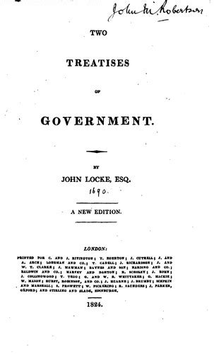 Two Treatises Of Government By John Locke Open Library