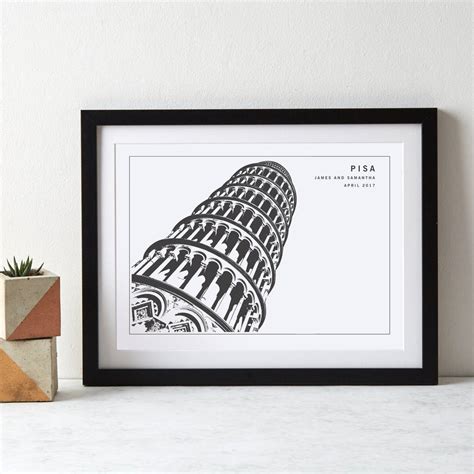 Leaning Tower Of Pisa Monochrome Italy Art Print By Betsy Benn