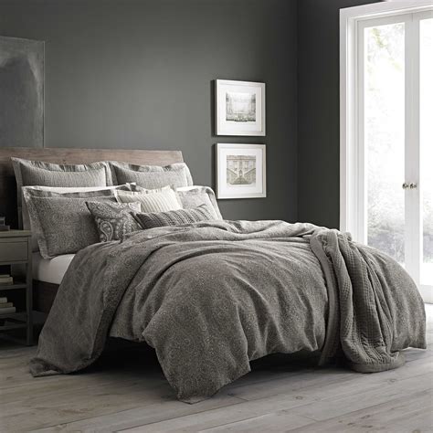 Wamsutta Vintage Paisley Linen Duvet Cover In Grey Bed Bath And Beyond