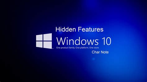 Top Hidden Windows 10 Features Char Note