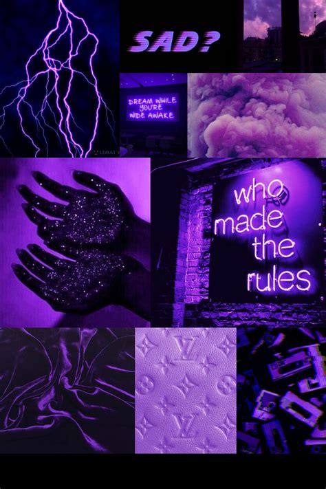 Collage In Purple Aesthetic Iphone Theme