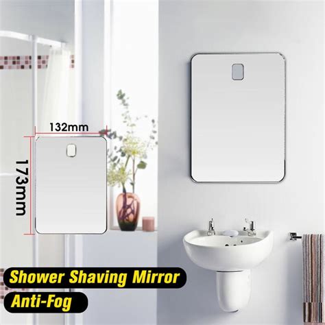 Deluxe Larger Fogless Shaving Cosmetic Shower Mirror Bathroom Anti Fog Wall Suction Mount Hooks