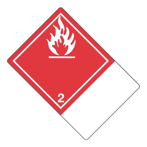 Hazard Class Flammable Gas Non Worded Shipping Name Large Tab
