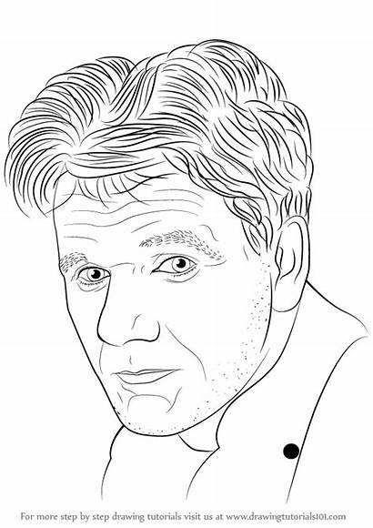 Draw Gordon Ramsay Famous Drawing Step Tutorials