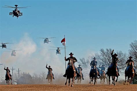 1st Cavalry Division Horse Detachment Perform A Cavalry Charge