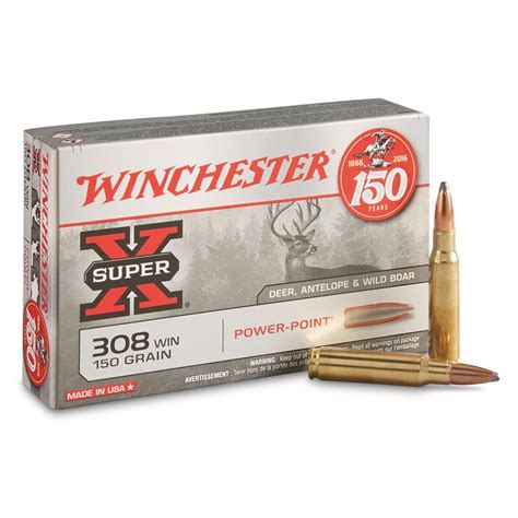 Winchester Super X 308 Winchester Pp 150 Grain 20 Rounds 12137