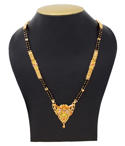 Imc Deals Indian Mangalsutra 22k Gold Plated Black Beads 26
