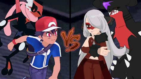 Pokemon Characters Battle Dark Ash Vs Dark Cynthia Ash Vs Cynthia