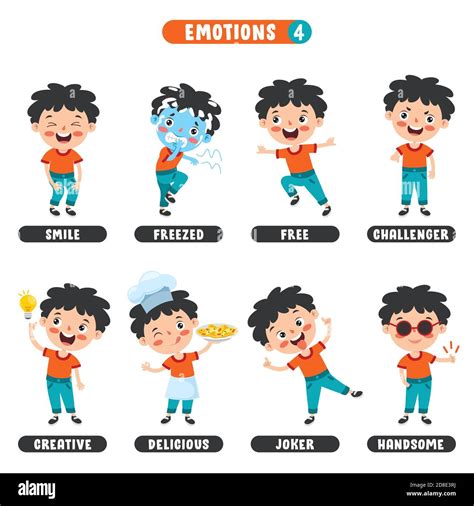 Little Kid With Different Emotions Stock Vector Image And Art Alamy