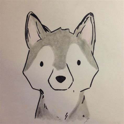 Puppy Husky Dog Drawing Easy Hadza Property