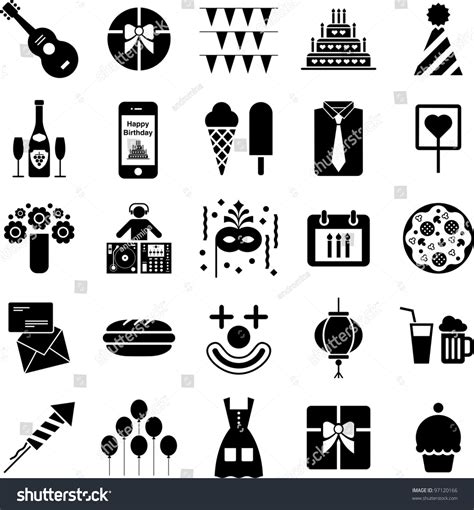 Party Icons Stock Vector 119558959 Shutterstock Aea