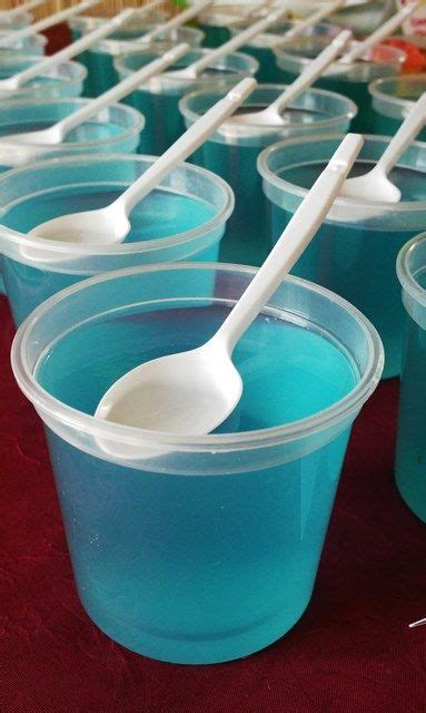 Blue Ocean Jelly Cups With Images Ocean Party Food Party Food