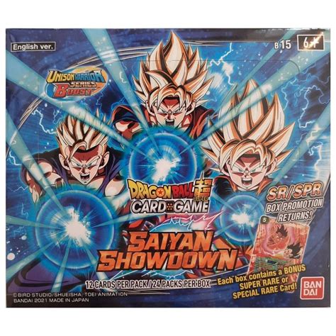 Dragon Ball Super Card Game Saiyan Showdown B15 Booster Display