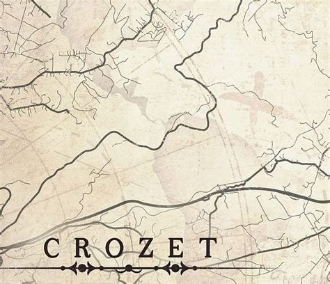 Crozet Va Canvas Print Virginia Va Crozet Vintage Map City
