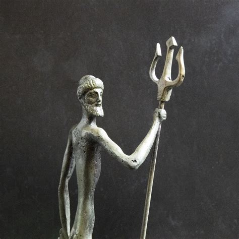 Greek Olympian God Of Sea Poseidon Statue With Trident Greek Mythology