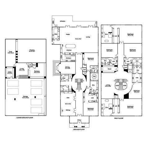 This Palatial 7 Bedroom Ensuites Floor Plan Has A Basement With 6 Cars