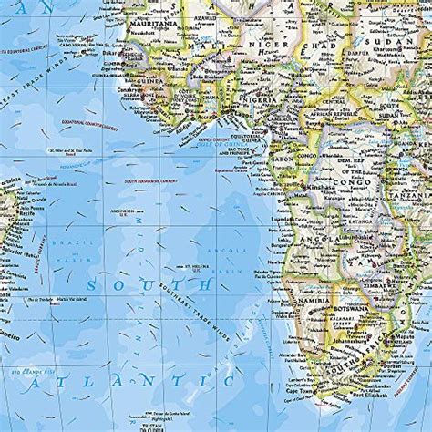 National Geographic World Classic Enlarged Wall Map Laminated 6925 X 48 Inches National