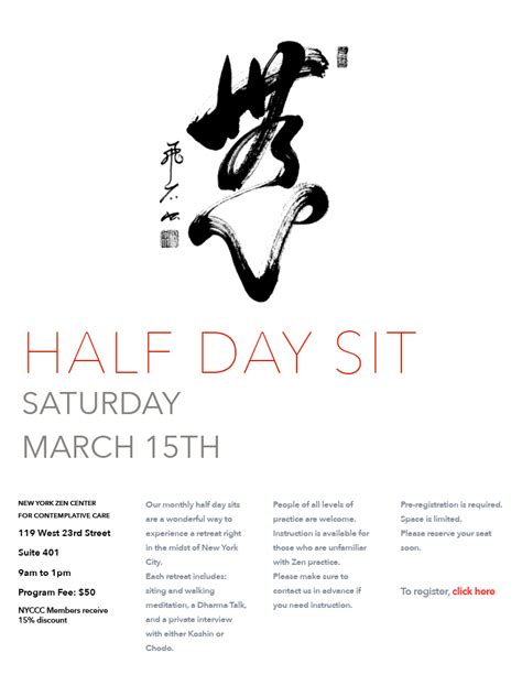 Half Day Sit New York Zen Center For Contemplative Care