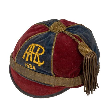 1934 Auckland Rugby League Honour Cap Blue And Red Velvet Sporting