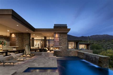 Infinity Pool Terrace Modern Home In Scottsdale Arizona If I Could
