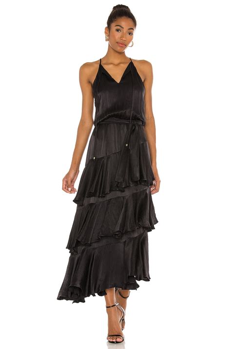 Karina Grimaldi Cassandra Solid Maxi Dress In Black Revolve