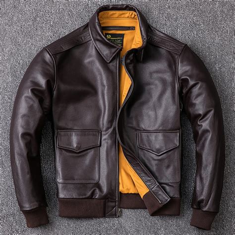 2019 A2 Pilot Air Force Genuine Leather Jacket Men First Layer Cowhide