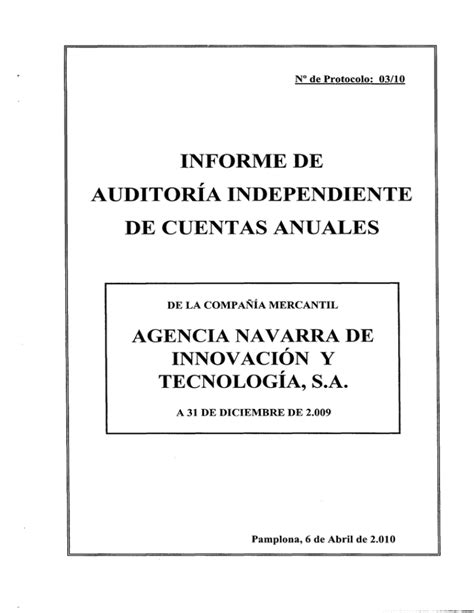 Informe De Auditoria Independiente De Cuentas Anuales