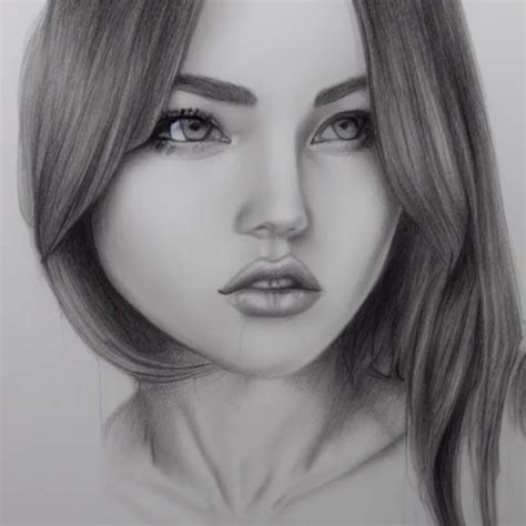 sexy girl photorealist pencil sketch 3d arthub ai