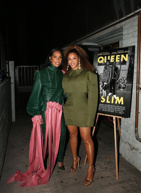 Beyoncé Wears Green Balmain Outfit At Queen And Slim Screening Popsugar Fashion