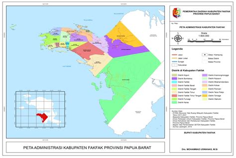 Peta Administrasi Kabupaten Fakfak