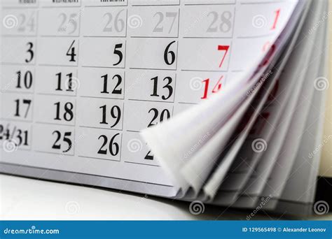 Page Of Calendar Stock Photo Image Of Contact Blank 129565498