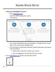 Award Space Setup Pdf Award Space Setup Setup Your Awardspace