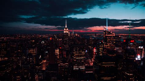 Download Wallpaper 1920x1080 New York Buildings Night Cityscape